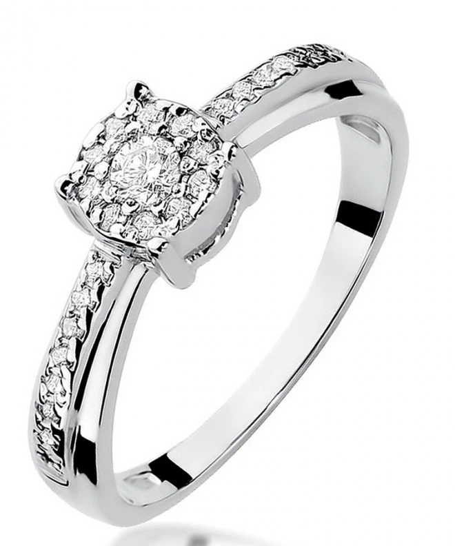 Pierścionek Bonore z białego złota próby 585 z diamentem 0,08 ct 114081