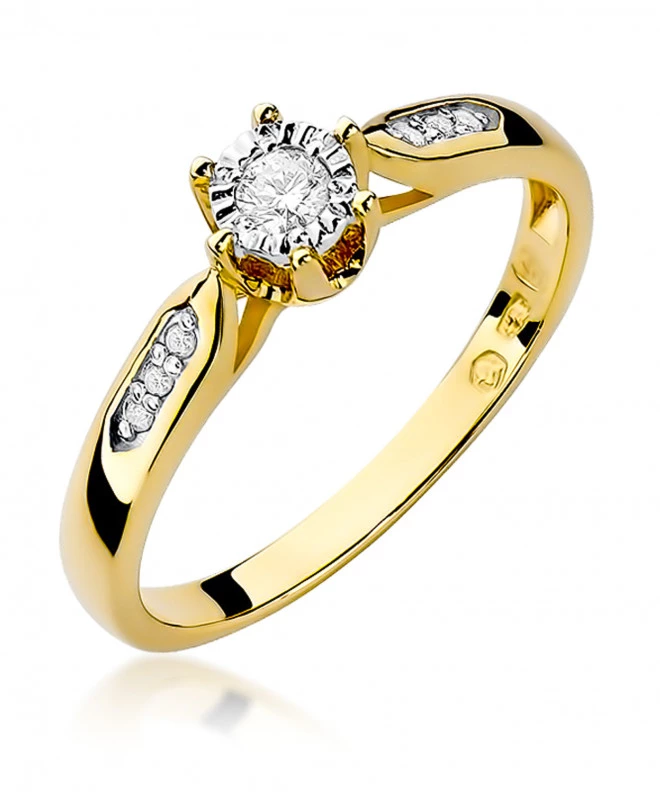 Pierścionek Bonore ze Złota próby 585 z diamentem 0,13 ct 154405