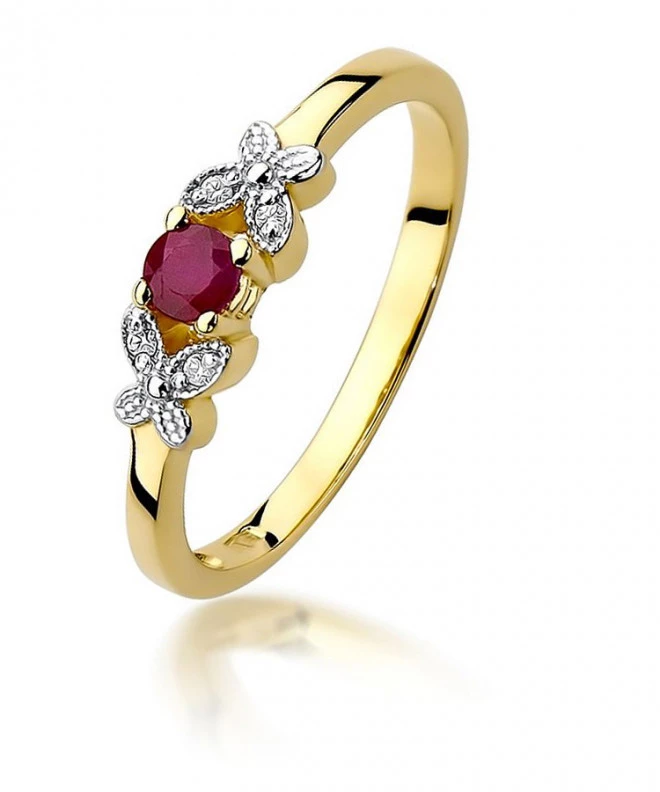 Pierścionek Bonore ze złota próby 585 z rubinem 0,15 ct 95459