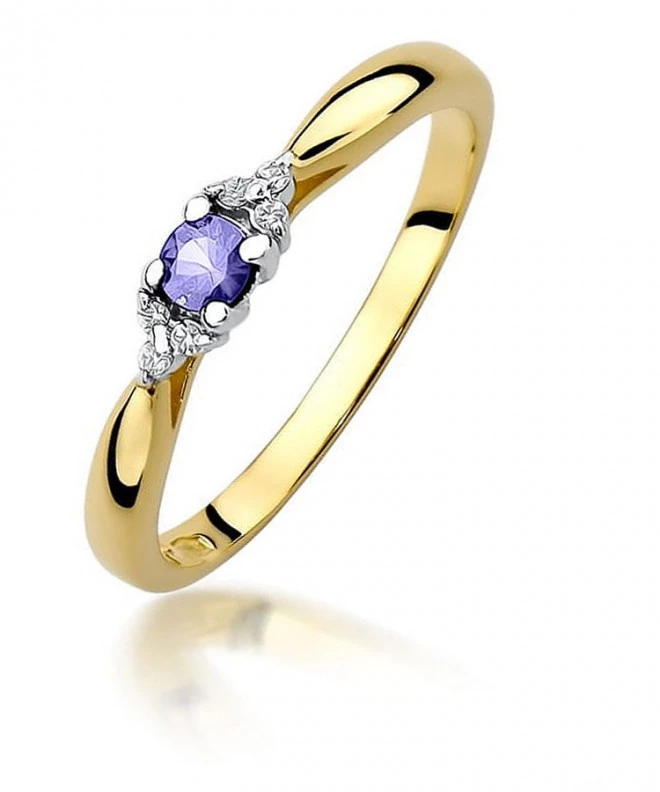 Pierścionek Bonore ze złota próby 585 z tanzanitem 0,15 ct 100648