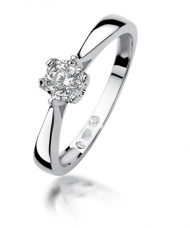 Pierścionek Bonore z białego złota próby 585 z diamentem 0,2 ct 113047