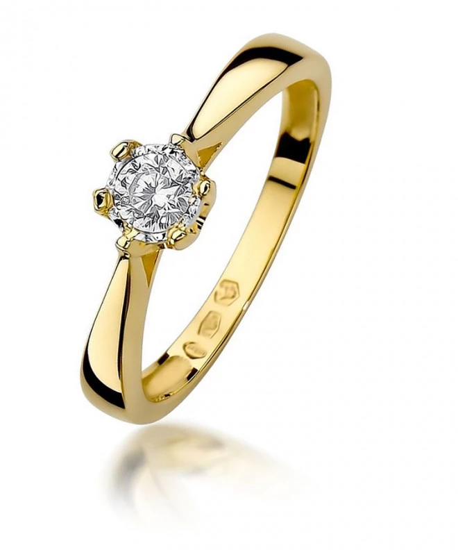 Pierścionek Bonore ze złota próby 585 z diamentem 0,2 ct 87204