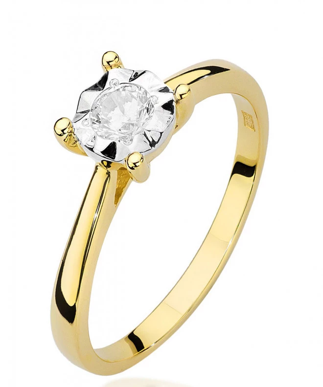 Pierścionek Bonore ze złota próby 585 z diamentem 0,2 ct 87207