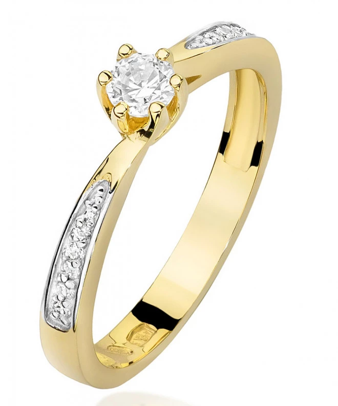 Pierścionek Bonore ze złota próby 585 z diamentem 0,15 ct 87209