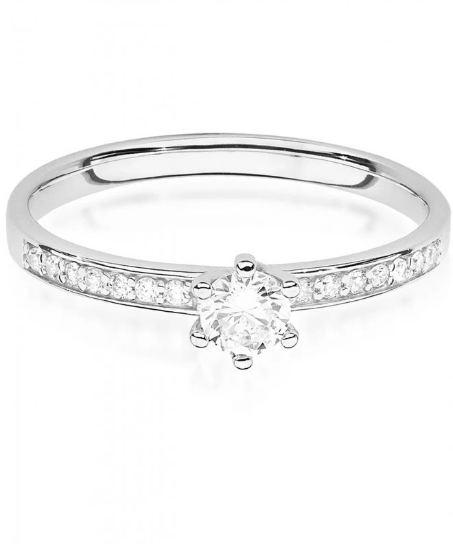 Pierścionek Bonore z białego złota próby 585 z diamentem 0,1 ct 113053