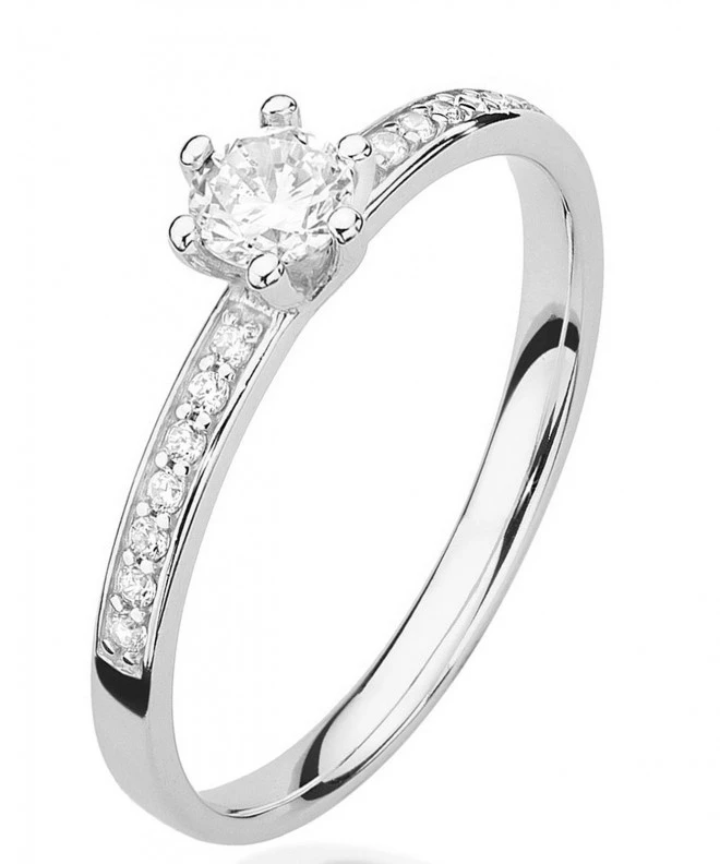 Pierścionek Bonore z białego złota próby 585 z diamentem 0,25 ct 116212