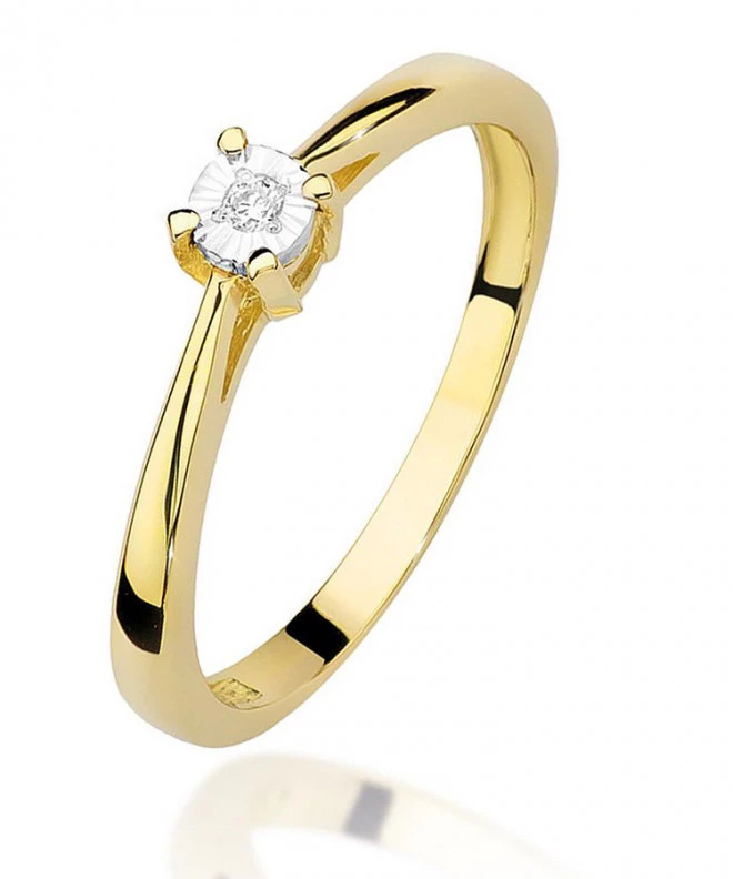 Pierścionek Bonore ze złota próby 585 z diamentem 0,02 ct 82057