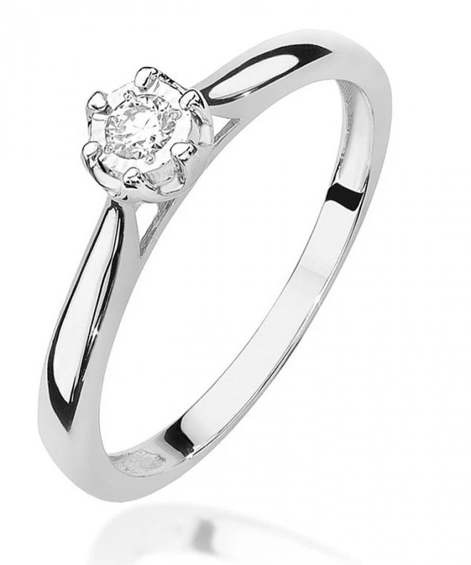 Pierścionek Bonore z białego złota próby 585 z diamentem 0,08 ct 110914
