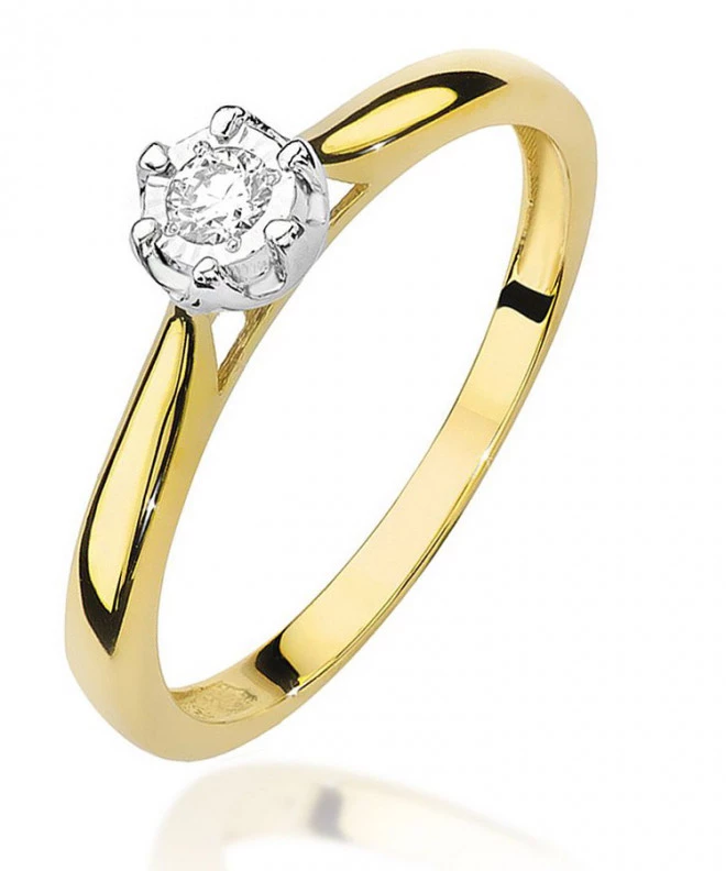 Pierścionek Bonore ze złota próby 585 z diamentem 0,08 ct 84149