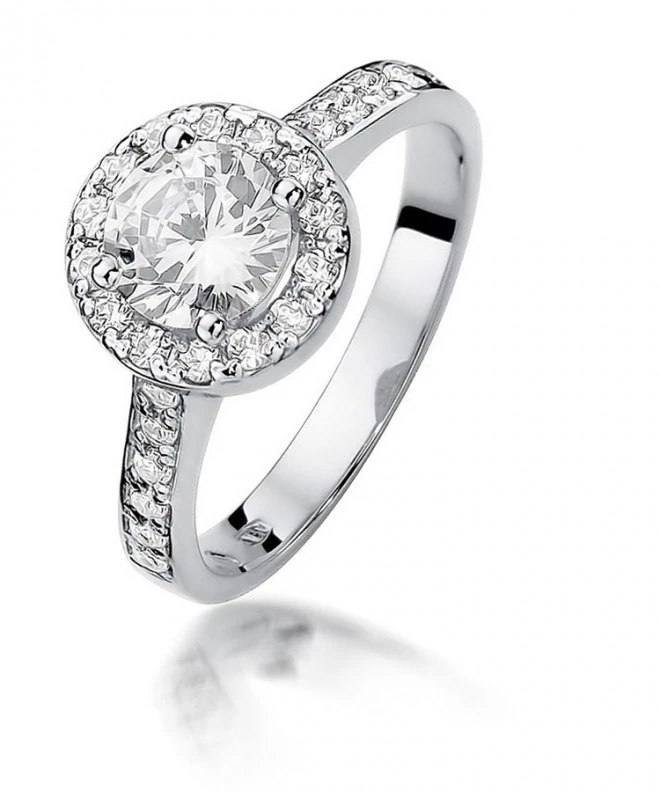 Pierścionek Bonore z białego złota próby 585 z diamentem 0,4 ct 117258