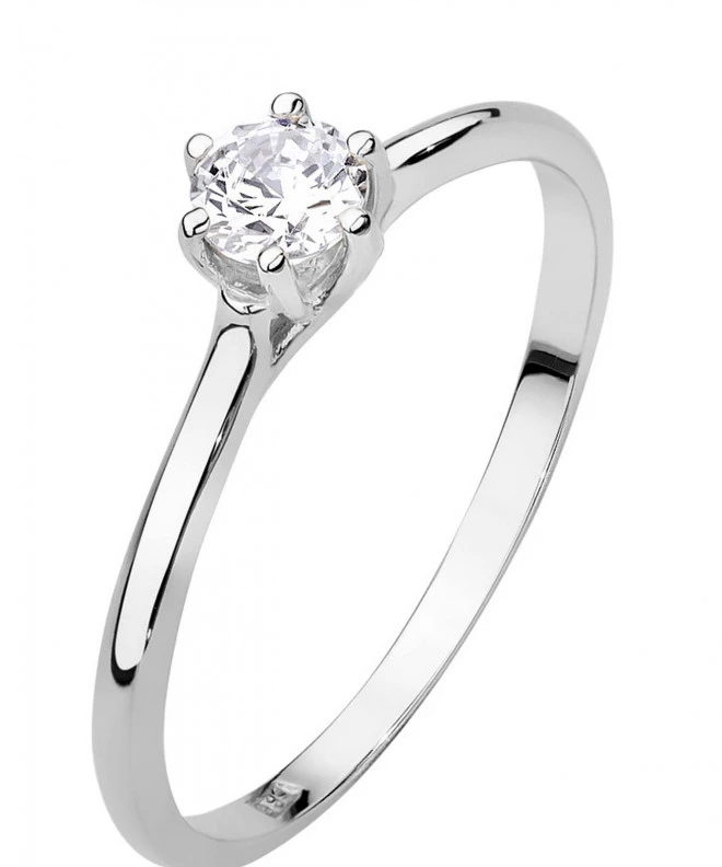 Pierścionek Bonore z białego złota próby 585 z diamentem 0,25 ct 114101