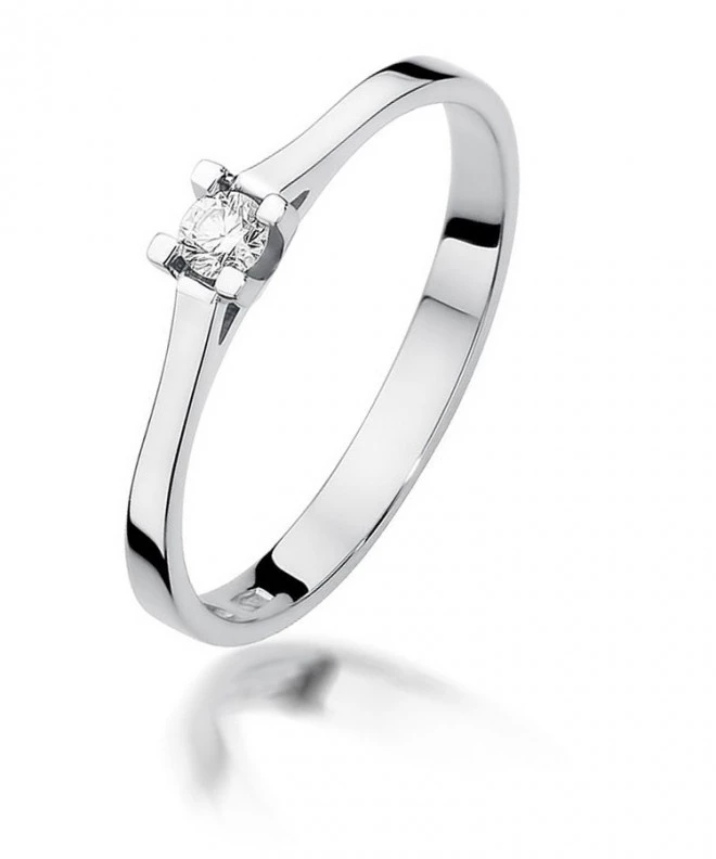 Pierścionek Bonore z białego złota próby 585 z diamentem 0,09 ct 110908