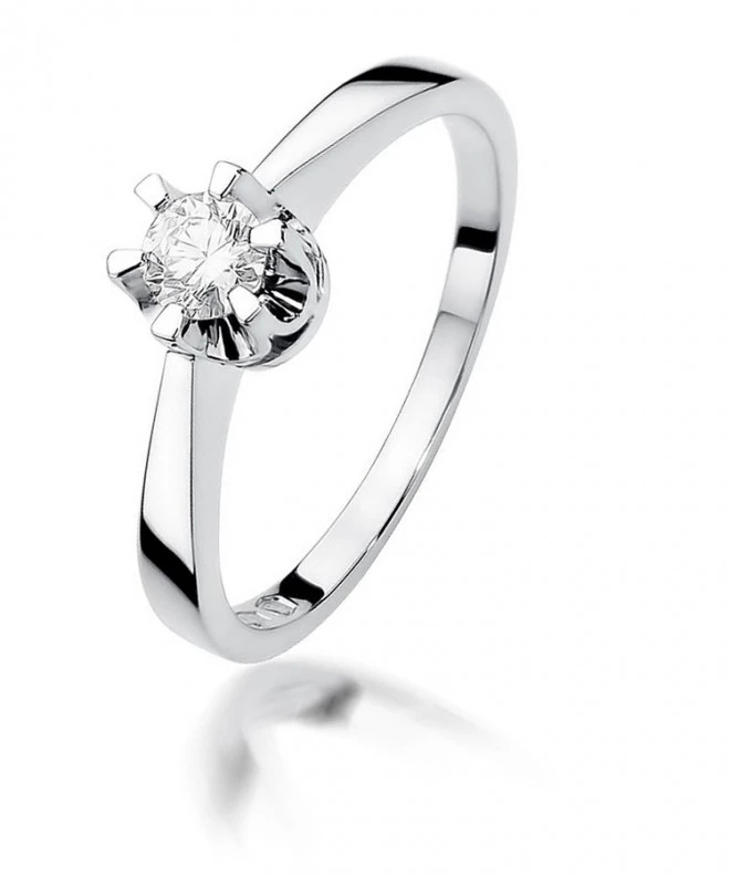 Pierścionek Bonore z białego złota próby 585 z diamentem 0,25 ct 114097