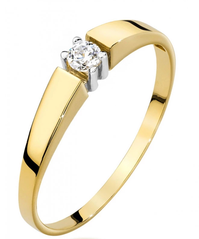 Pierścionek Bonore ze złota próby 585 z diamentem 0,08 ct 85141