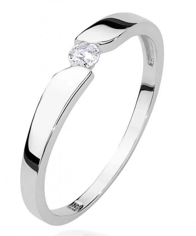 Pierścionek Bonore z białego złota próby 585 z diamentem 0,08 ct 110919