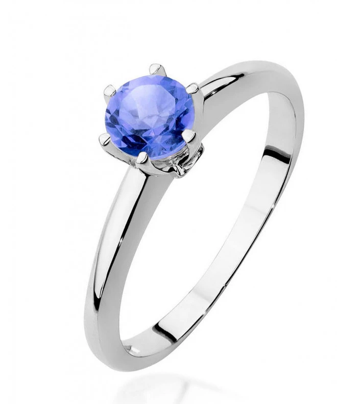 Pierścionek Bonore z białego złota próby 585 z tanzanitem 0,5 ct 126572