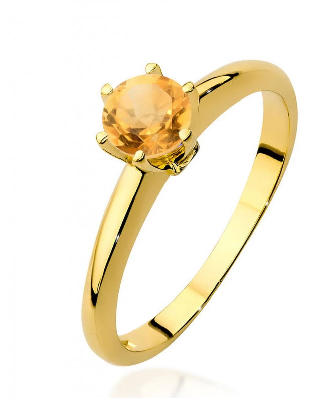 Pierścionek Bonore ze złota próby 585 z cytrynem 0,5 ct 93381