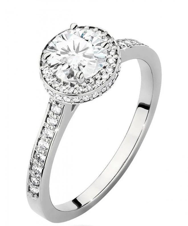 Pierścionek Bonore z białego złota próby 585 z diamentem 0,7 ct 117265