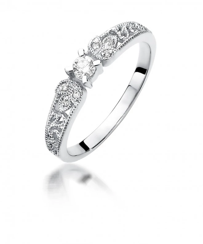 Pierścionek Bonore ze Złota próby 585 z diamentem 0,13 ct 157729