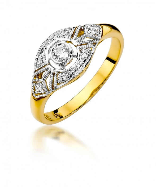Pierścionek Bonore ze Złota próby 585 z diamentem 0,19 ct 158720