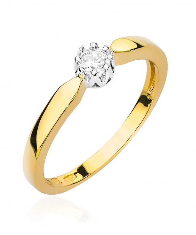 Pierścionek Bonore ze Złota próby 585 z diamentem 0,15 ct 159759