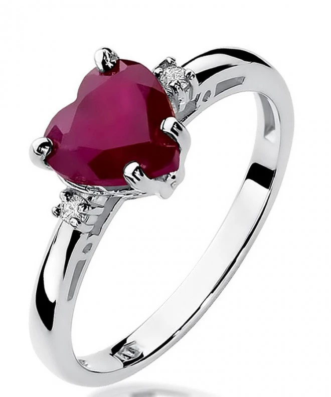 Pierścionek Bonore z białego złota próby 585 z rubinem 1,7 ct 120349