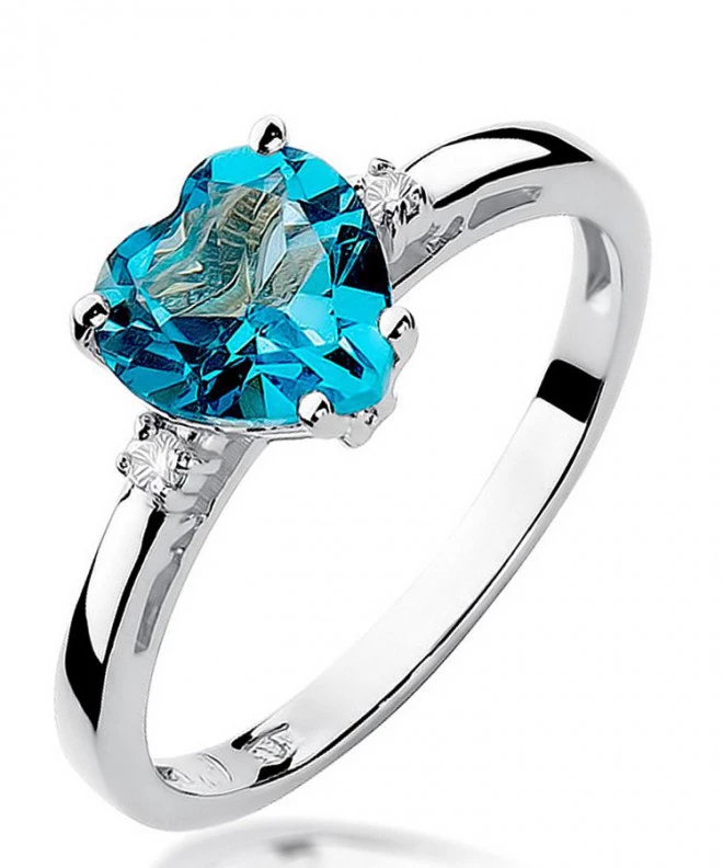 Pierścionek Bonore z białego złota próby 585 z topazem 1,2 ct 126580