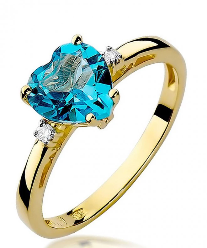 Pierścionek Bonore ze złota próby 585 z topazem 1,2 ct 100660
