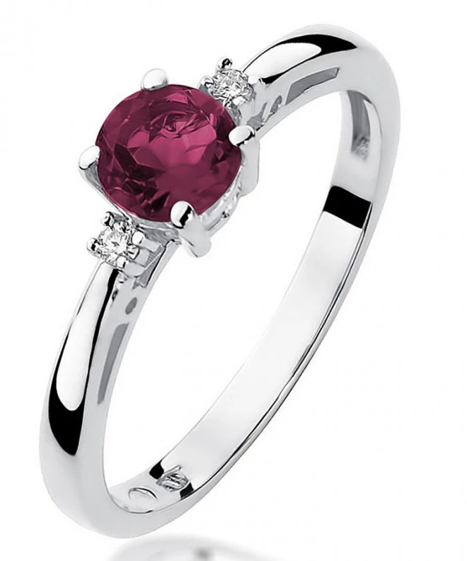 Pierścionek Bonore z białego złota próby 585 z rubinem 0,6 ct 120348