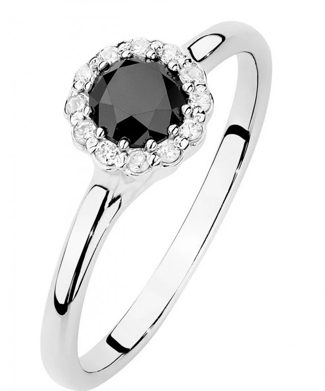 Pierścionek Bonore z białego złota próby 585 z czarnym brylantem 0,5 ct 119308