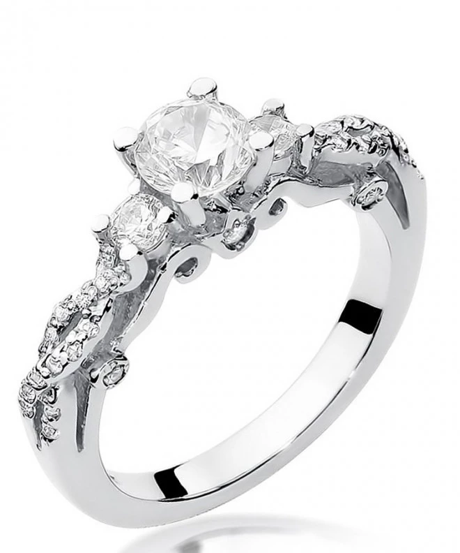 Pierścionek Bonore z białego złota próby 585 z diamentem 0,7 ct 117246