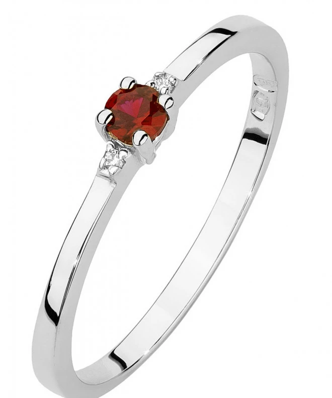 Pierścionek Bonore z białego złota próby 585 z rubinem 0,15 ct 120339