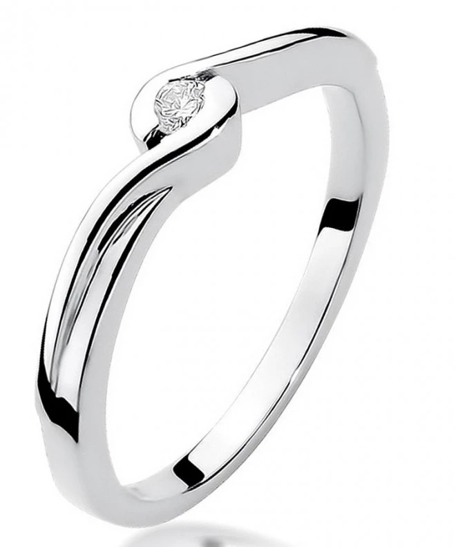 Pierścionek Bonore z białego złota próby 585 z diamentem 0,05 ct 106816