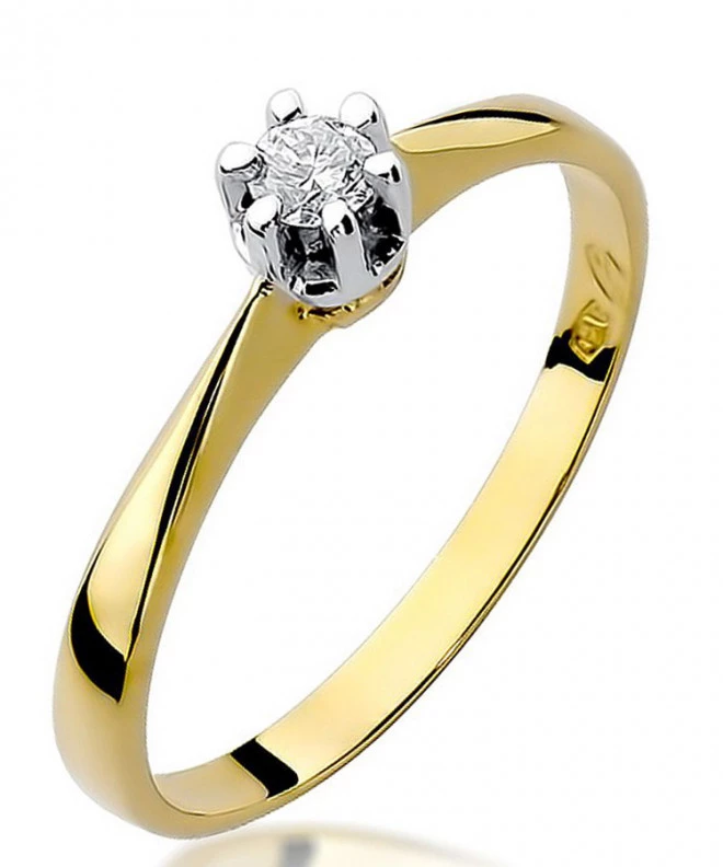 Pierścionek Bonore ze złota próby 585 z diamentem 0,1 ct 82072