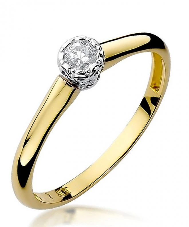 Pierścionek Bonore ze złota próby 585 z diamentem 0,13 ct 85145