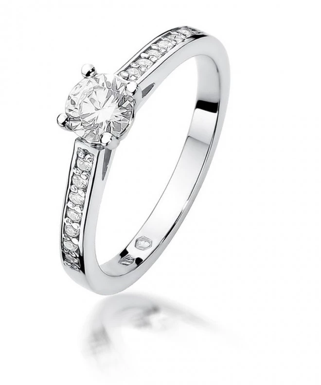 Pierścionek Bonore z białego złota próby 585 z diamentem 0,5 ct 117247