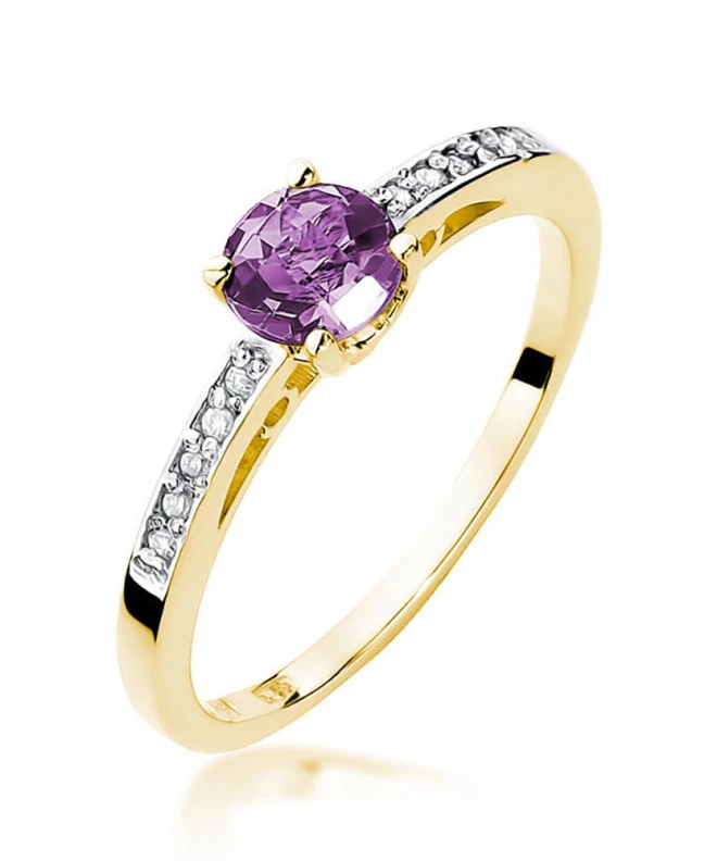 Pierścionek Bonore ze złota próby 585 z ametystem 0,5 ct 79448