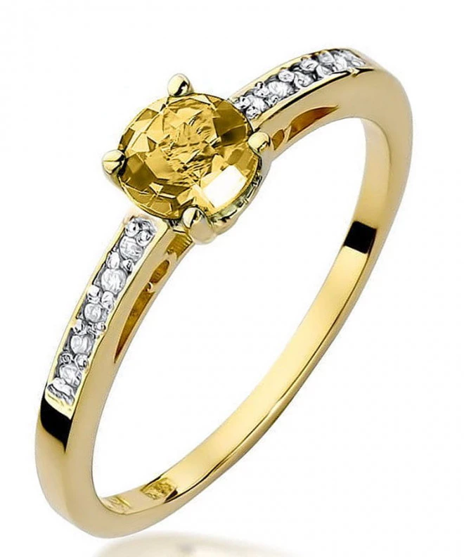 Pierścionek Bonore ze złota próby 585 z cytrynem 0,5 ct 92375
