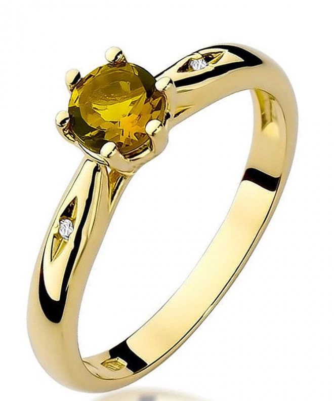 Pierścionek Bonore ze złota próby 585 z cytrynem 0,5 ct 93369
