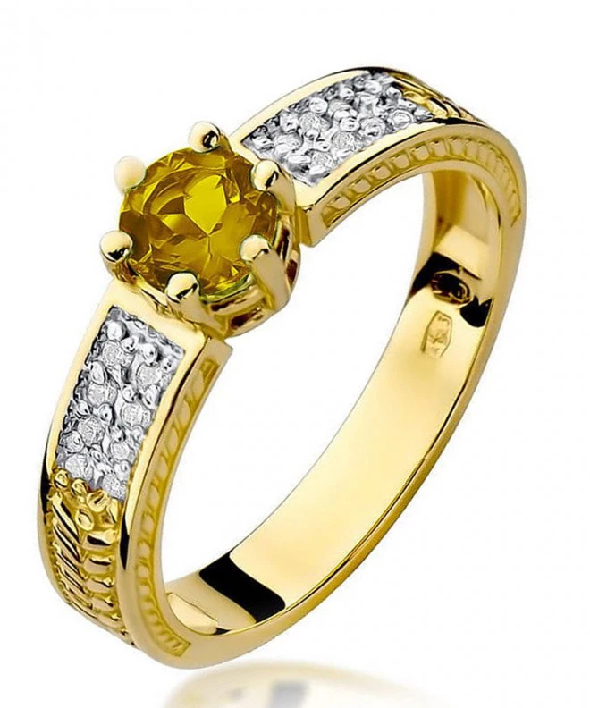 Pierścionek Bonore ze złota próby 585 z cytrynem 0,5 ct 93370