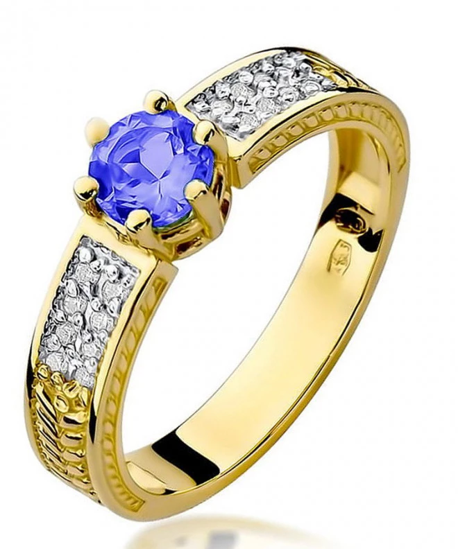 Pierścionek Bonore ze złota próby 585 z tanzanitem 0,5 ct 99637