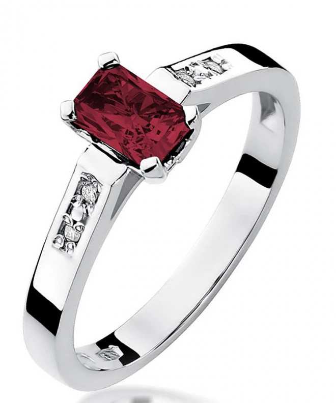 Pierścionek Bonore z białego złota próby 585 z rubinem 0,8 ct 121354