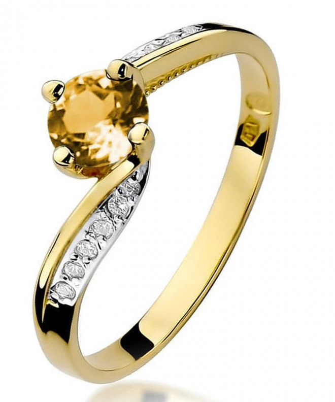 Pierścionek Bonore ze złota próby 585 z cytrynem 0,6 ct 93372