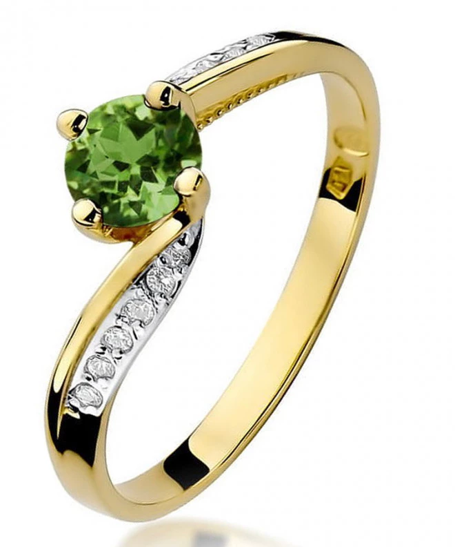 Pierścionek Bonore ze złota próby 585 z oliwinem 0,6 ct 94408
