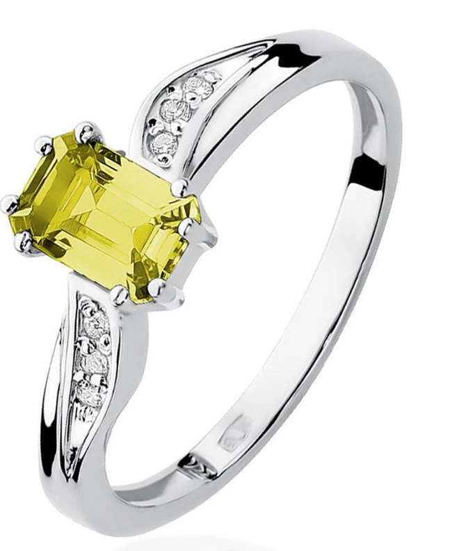 Pierścionek Bonore z białego złota próby 585 z cytrynem 0,6 ct 119298