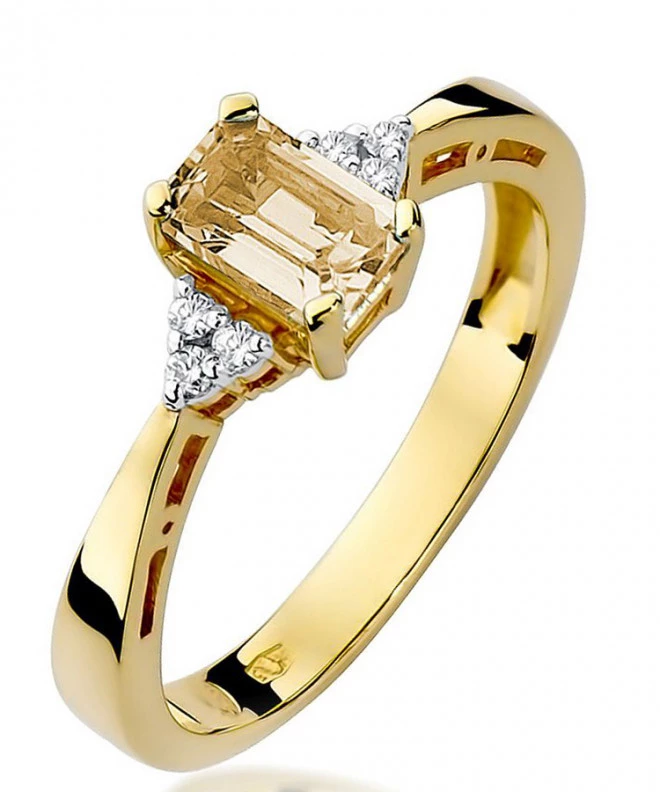 Pierścionek Bonore ze złota próby 585 z cytrynem 0,6 ct 92373