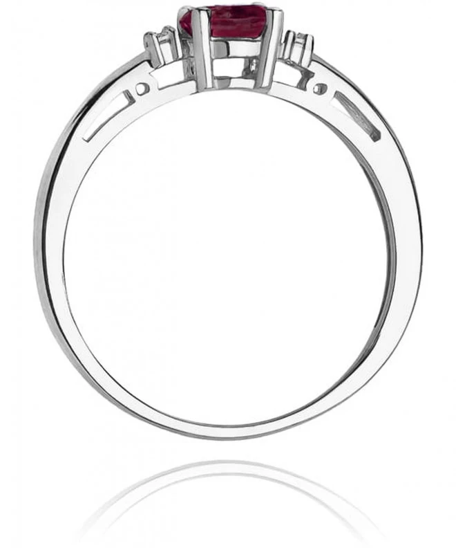 Pierścionek Bonore z białego złota próby 585 z rubinem 0,6 ct 120347