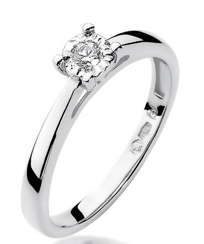 Pierścionek Bonore z białego złota próby 585 z diamentem 0,08 ct 107846