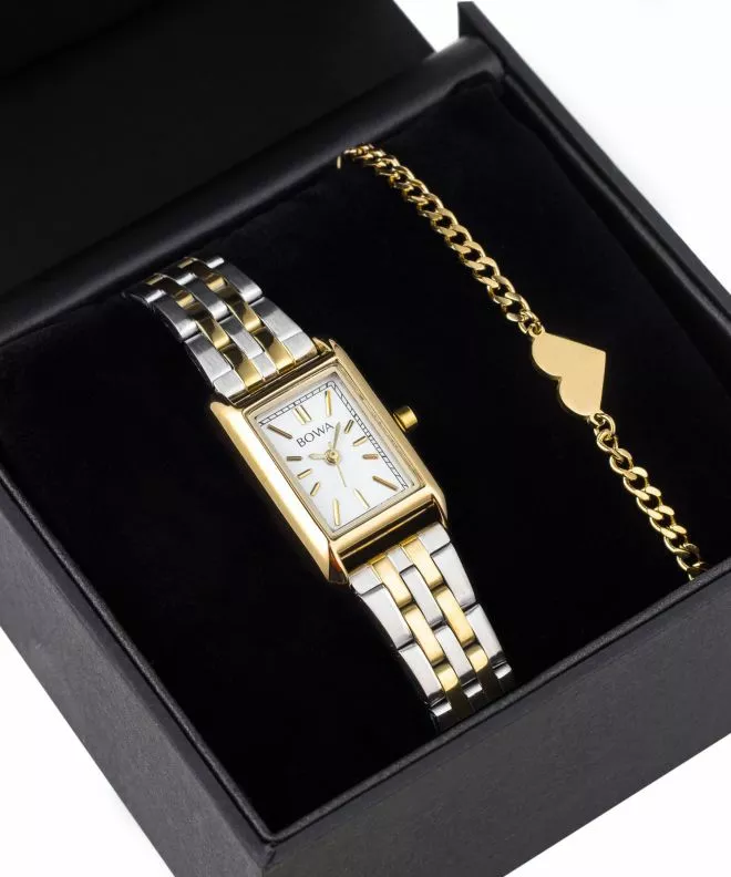 Zegarek damski BOWA Paris White Silver-Gold Steel 20 Gift Set PS194-54-148S-419-02