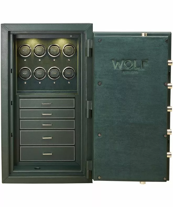 Sejf z rotomatami Wolf Athos 8 Piece Green na 8 zegarków 4900843